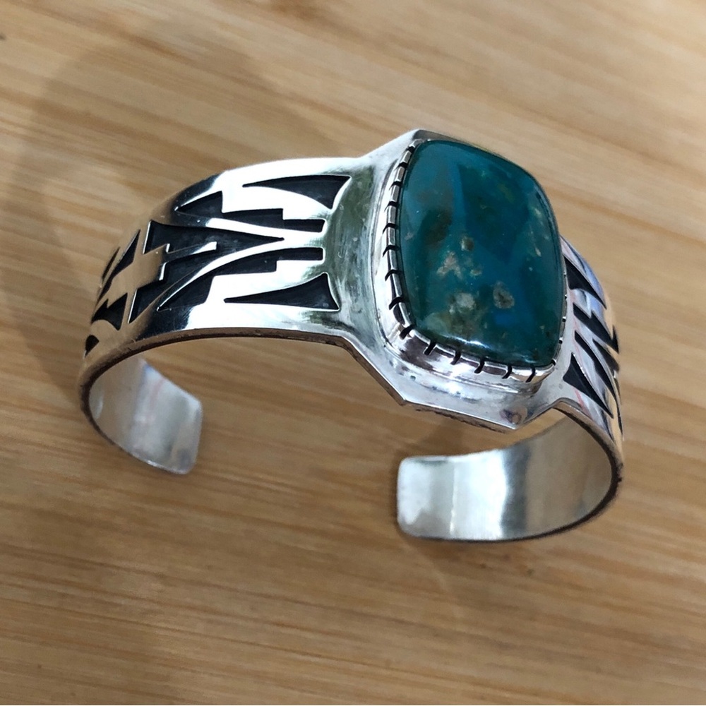 $645 Rare Signed Estate Designer Navajo Cuff  Sterling Signed   L.B.H. STERLING - Picture 4 of 9